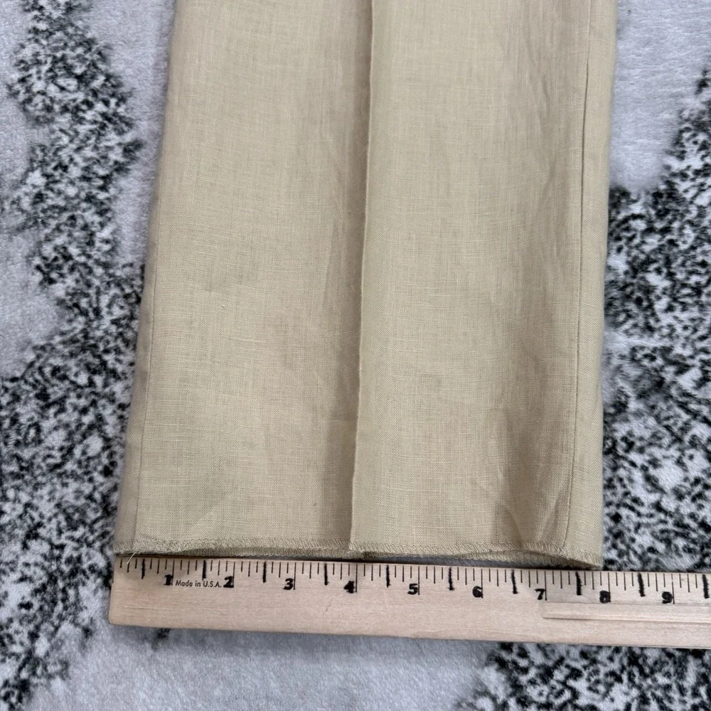 Andrew Fezza Canaan Mens Size 46R 40W 100% Linen 2 Piece Suit Beige Tan NWT